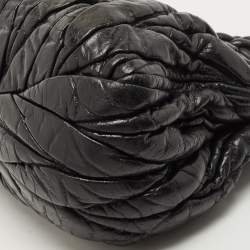 Pre Owned Miu Miu Black Matelassé Leather Bauletto Bag