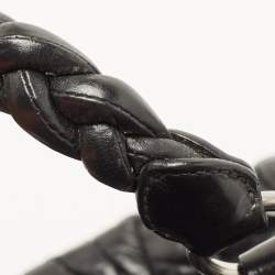 Pre Owned Miu Miu Black Matelassé Leather Bauletto Bag