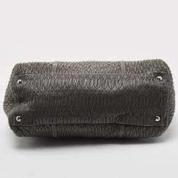 Miu Miu Grey Cloque Leather Chain Satchel
