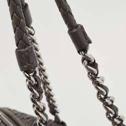 Miu Miu Grey Cloque Leather Chain Satchel