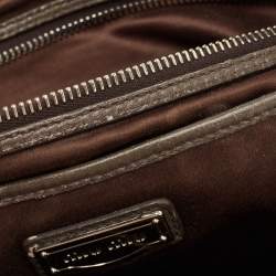 Miu Miu Grey Cloque Leather Chain Satchel