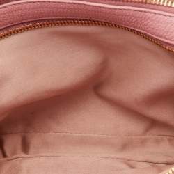 Pre Owned Miu Miu Two Tone Pink Madras Leather Double Zip Camera Bag