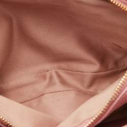 Pre Owned Miu Miu Two Tone Pink Madras Leather Double Zip Camera Bag