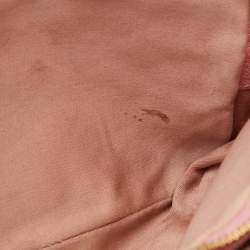 Pre Owned Miu Miu Two Tone Pink Madras Leather Double Zip Camera Bag