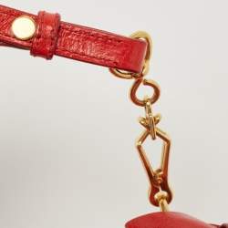 Miu Miu Red Vitello Lux Leather Bow Pochette Bag