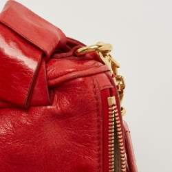 Miu Miu Red Vitello Lux Leather Bow Pochette Bag