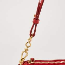Miu Miu Red Vitello Lux Leather Bow Pochette Bag