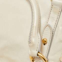 Miu Miu Light Green Vitello Lux Leather Small Bow Satchel