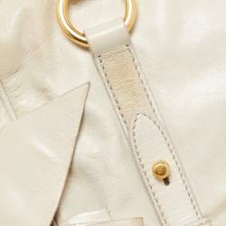 Miu Miu Light Green Vitello Lux Leather Small Bow Satchel