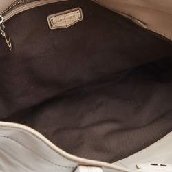Miu Miu Grey Vitello Soft Leather Shopper Tote