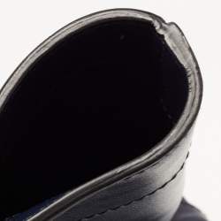 مملوكة مسبقًا Miu Miu Blue/Black Vitello Soft Leather Shopper Tote