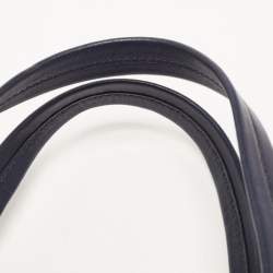 مملوكة مسبقًا Miu Miu Blue/Black Vitello Soft Leather Shopper Tote