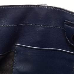 مملوكة مسبقًا Miu Miu Blue/Black Vitello Soft Leather Shopper Tote