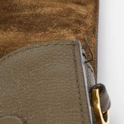 Miu Miu Dark Green Madras Leather Pushlock Flap Top Handle Bag