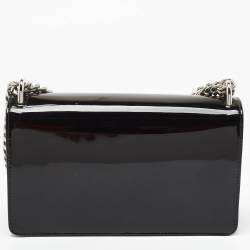 مملوكة مسبقًا Miu Miu Black Patent Leather Logo Flap Chain Bag