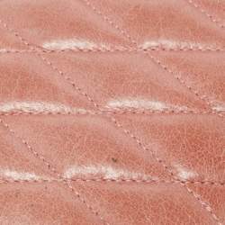 Miu Miu Peach Matelasse Leather Bow  Flap Continental Wallet