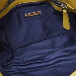 Miu Miu Yellow Matelasse Leather Crystal Flap Shoulder Bag