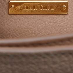 Miu Miu Beige Madras Leather Pushlock Tote