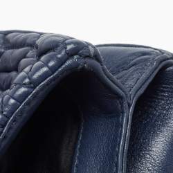 Miu Miu Navy Blue Matelasse Leather Crystals Chain Crossbody Bag