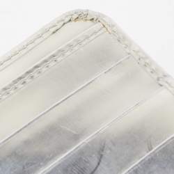 Miu Miu Silver Leather Pushlock Continental Wallet
