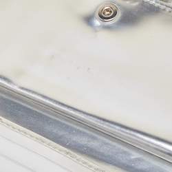 Miu Miu Silver Leather Pushlock Continental Wallet