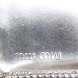 Miu Miu Silver Leather Pushlock Continental Wallet