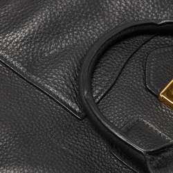 مملوكة مسبقًا Miu Miu Black/White Vitello Caribu Leather Satchel