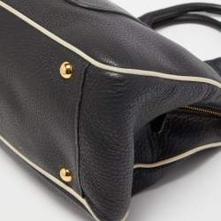 مملوكة مسبقًا Miu Miu Black/White Vitello Caribu Leather Satchel