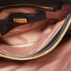 مملوكة مسبقًا Miu Miu Black/White Vitello Caribu Leather Satchel