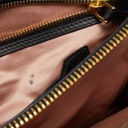 مملوكة مسبقًا Miu Miu Black/White Vitello Caribu Leather Satchel