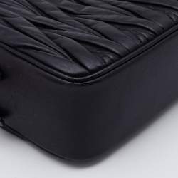 Miu Miu Black Matelassé Leather Double Zip Crossbody Bag