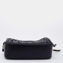 Miu Miu Black Matelassé Leather Double Zip Crossbody Bag