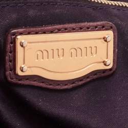 Miu Miu Burgundy Matelassé Leather Coffer Hobo