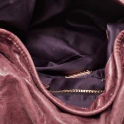 Miu Miu Burgundy Matelassé Leather Coffer Hobo