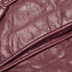 Miu Miu Burgundy Matelassé Leather Coffer Hobo