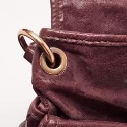 Miu Miu Burgundy Matelassé Leather Coffer Hobo