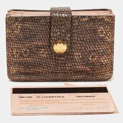 Miu Miu Black/Cream Lizard Flap Card Case