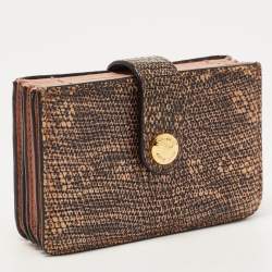 Miu Miu Black/Cream Lizard Flap Card Case