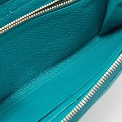 Miu Miu Green Leather Zip Around Wallet