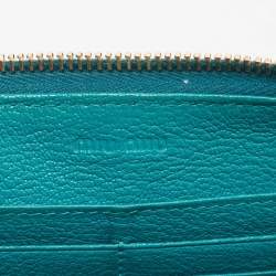 Miu Miu Green Leather Zip Around Wallet