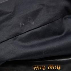 Miu Miu Black Matelasse Leather Fold Over Zip Tote