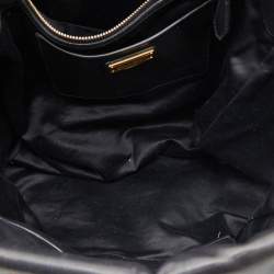 Miu Miu Black Matelasse Leather Fold Over Zip Tote