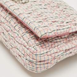 Miu Miu Pink/Multicolor Matelassé Fabric Crystal Cloque Shoulder Bag