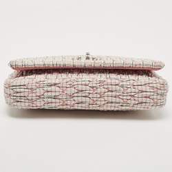 Miu Miu Pink/Multicolor Matelassé Fabric Crystal Cloque Shoulder Bag