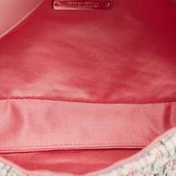 Miu Miu Pink/Multicolor Matelassé Fabric Crystal Cloque Shoulder Bag