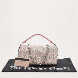 Miu Miu Pink/Multicolor Matelassé Fabric Crystal Cloque Shoulder Bag