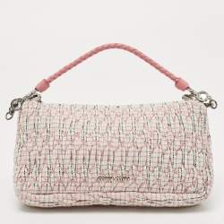 Miu Miu Pink/Multicolor Matelassé Fabric Crystal Cloque Shoulder Bag