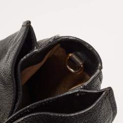 Miu Miu Black Madras Leather Pushlock Tote