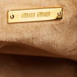 Miu Miu Black Madras Leather Pushlock Tote