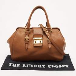 Miu Miu Brown Leather Doctor Frame Bag  